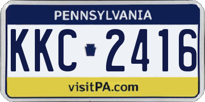 PA license plate KKC2416