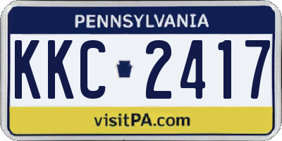 PA license plate KKC2417