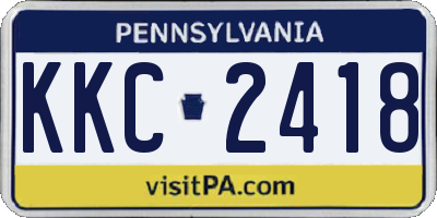 PA license plate KKC2418