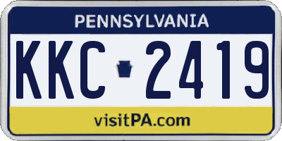 PA license plate KKC2419