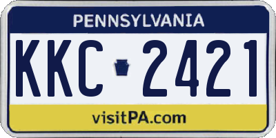 PA license plate KKC2421