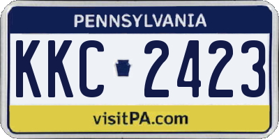 PA license plate KKC2423