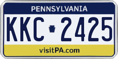 PA license plate KKC2425
