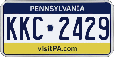 PA license plate KKC2429
