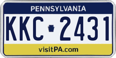 PA license plate KKC2431