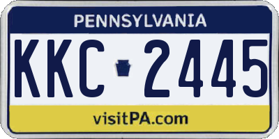 PA license plate KKC2445