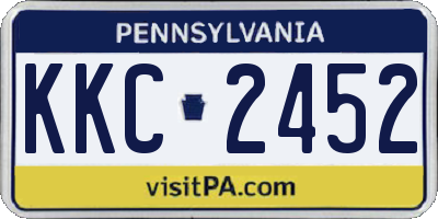 PA license plate KKC2452