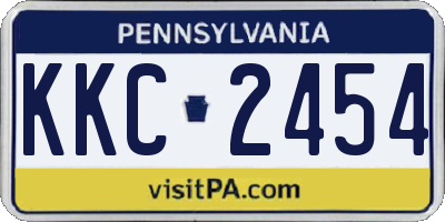 PA license plate KKC2454