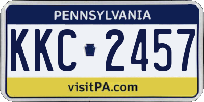 PA license plate KKC2457