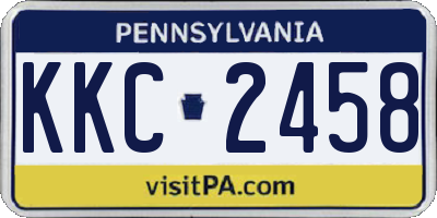 PA license plate KKC2458