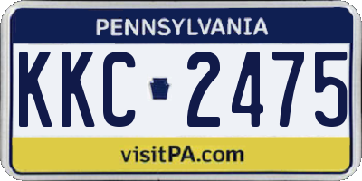 PA license plate KKC2475