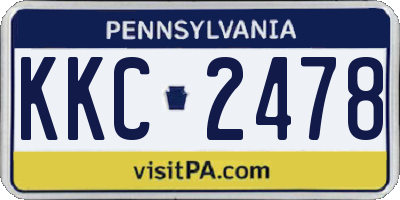 PA license plate KKC2478