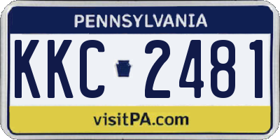 PA license plate KKC2481