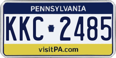PA license plate KKC2485