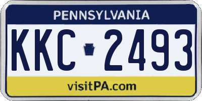 PA license plate KKC2493