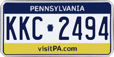 PA license plate KKC2494