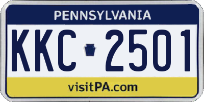 PA license plate KKC2501