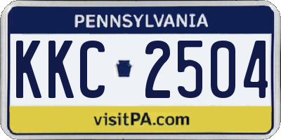 PA license plate KKC2504