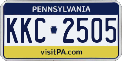 PA license plate KKC2505
