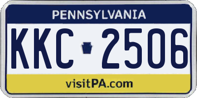 PA license plate KKC2506
