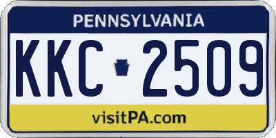 PA license plate KKC2509