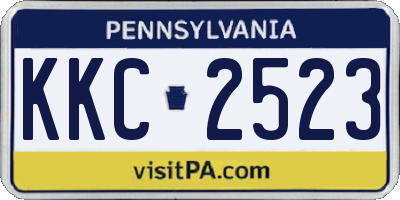 PA license plate KKC2523