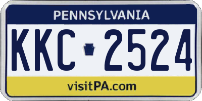 PA license plate KKC2524