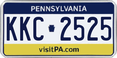 PA license plate KKC2525