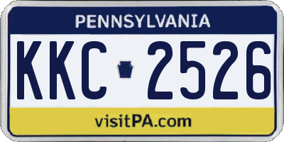 PA license plate KKC2526