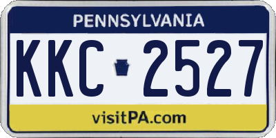 PA license plate KKC2527