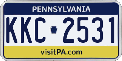 PA license plate KKC2531