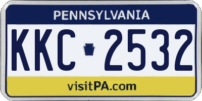 PA license plate KKC2532