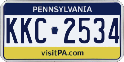 PA license plate KKC2534