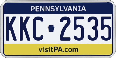 PA license plate KKC2535