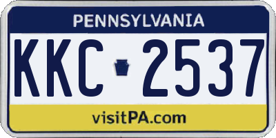 PA license plate KKC2537