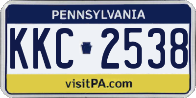 PA license plate KKC2538