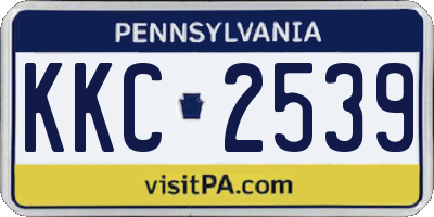 PA license plate KKC2539