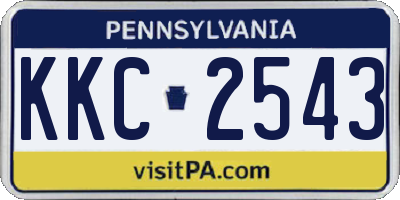 PA license plate KKC2543