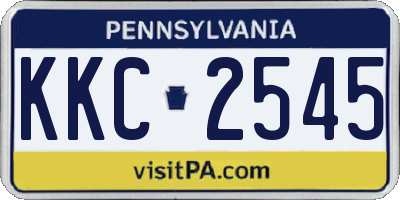 PA license plate KKC2545
