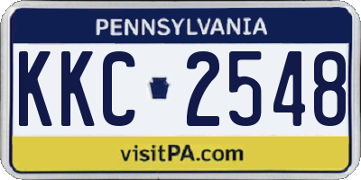 PA license plate KKC2548