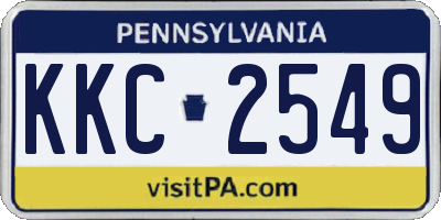 PA license plate KKC2549