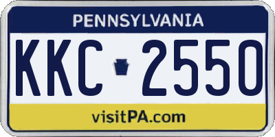 PA license plate KKC2550