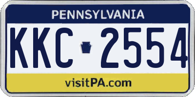 PA license plate KKC2554