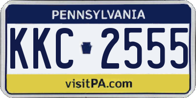 PA license plate KKC2555