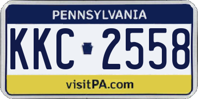 PA license plate KKC2558