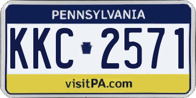 PA license plate KKC2571