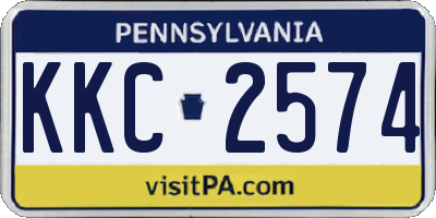 PA license plate KKC2574