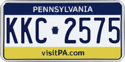 PA license plate KKC2575