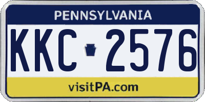PA license plate KKC2576