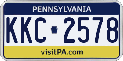 PA license plate KKC2578